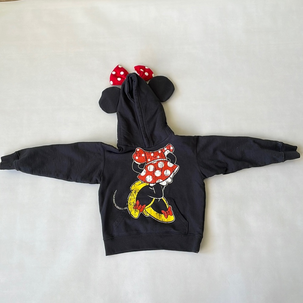 Disney Parks Authentic Original Extra Small Black Minnie Hoodie Sweatshirt!!